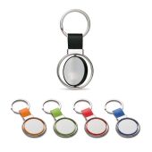 ALBRIGHT. Metalen en PU sleutelhanger geschikt voor personalisatie door doming