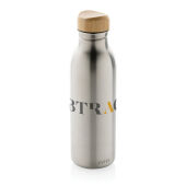 Avira Alcor RCS gerecycled RVS enkelwandige waterfles 600ML, zilver