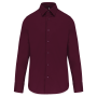 Heren stretch overhemd lange mouwen Wine S