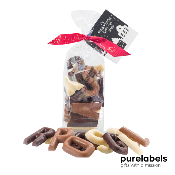 Sinterklaas chocolade | Lettertjes Mix met kaartje | In geschenkverpakking