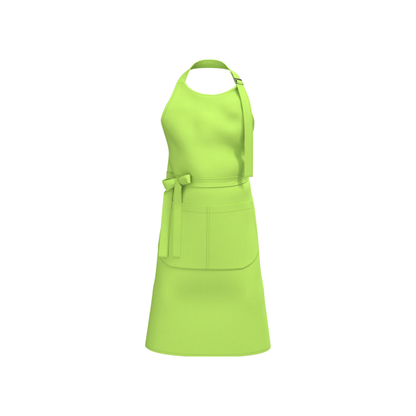Schort met zak van biologisch katoen Lime One Size Schort met zak van biologisch katoen Lime One Size