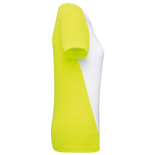 Ecologisch sport-T-shirt in twee kleuren voor dames White / Fluorescent Yellow XL Ecologisch sport-T-shirt in twee kleuren voor dames White / Fluorescent Yellow XL