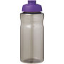 H2O Active® Eco Big Base 1 l drinkfles met klapdeksel - Charcoal/Paars