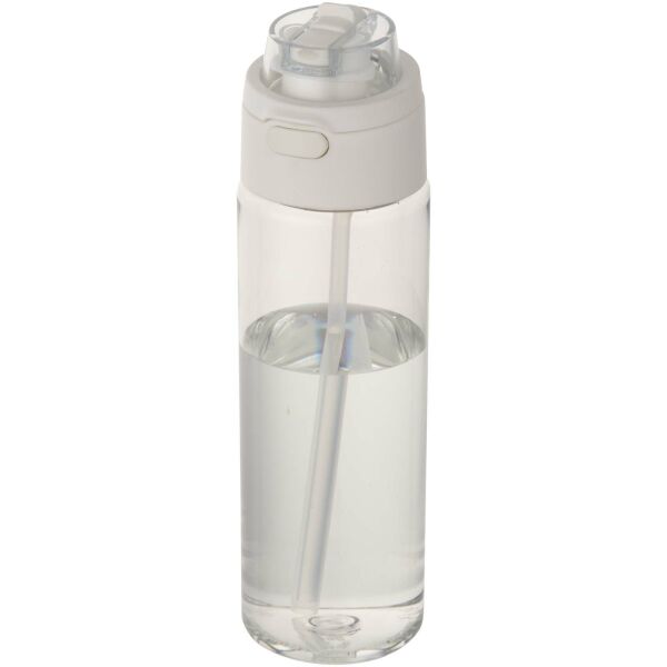 Theron 700 ml RCS-waterfles van gerecycled plastic met een deksel met dubbele functie en een uitklapbaar rietje Theron 700 ml RCS-waterfles van gerecycled plastic met een deksel met dubbele functie en een uitklapbaar rietje