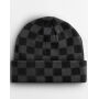 Checkerboard Beanie - Black/Charcoal - One Size