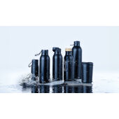 Avira Alcor RCS gerecycled RVS enkelwandige waterfles 600ML, zwart