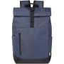 Libra 15,6 inch GRS gerecycled oprolbare laptop rugzak 12L - Gemêleerd marineblauw