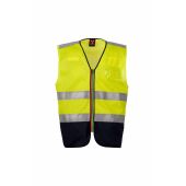 fluorescent yellow/navy blue