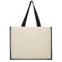 Varai 320 g/m² canvas en jute boodschappentas 23L - Zwart