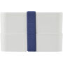 MIYO 700+700 ml dubbellaagse lunchbox - Wit/Wit/Blauw