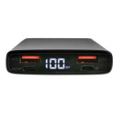 Aluminium 18W 10.000 mAh PD Powerbank, zwart