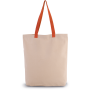 Shopper met plooi en contrasterend hengsel Natural / Spicy Orange One Size