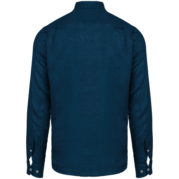 Chemise en lin homme Peacock Blue XS Chemise en lin homme Peacock Blue XS