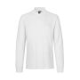 Poloshirt met lange mouw | stretch - Wit, 6XL