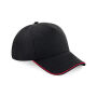 Authentic 5 Panel Cap - Piped Peak black/classic red one size