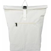 Gerecyclede polycotton (330 gsm) roll-top rugzak Thaddeus beige