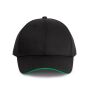 Contrasterende sandwichpet 6 panelen Oeko-Tex black/kelly green one size