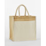 Cotton Pocket Natural Starched Jute Midi Tote - Natural - One Size