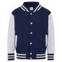 Just Hoods - Kids´ Varsity Jacket oxford navy / heather grey 12-13 Y