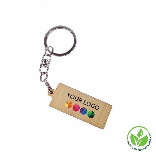 Key Ring Bamboo Rectangular 41 x 18 mm, Key ring, Accessory attached Key Ring Bamboo Rectangular 41 x 18 mm, Key ring, Accessory attached