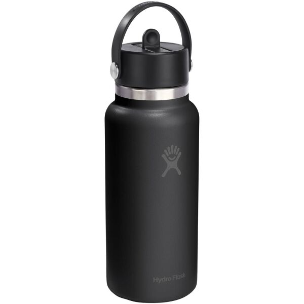 Hydro Flask-waterfles met brede opening, 946 ml, geïsoleerd roestvrij staal, met rietje-dop Hydro Flask-waterfles met brede opening, 946 ml, geïsoleerd roestvrij staal, met rietje-dop