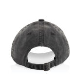 BEAU AWARE™ Washed 6 panel 270gsm cotton twill cap, zwart