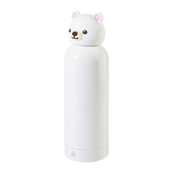 Kinderbeker dubbelwandig Dieren | Gerecycled RVS | 500 ml | Schoolbeker | Beer | Wit Kinderbeker dubbelwandig Dieren | Gerecycled RVS | 500 ml | Schoolbeker | Beer | Wit