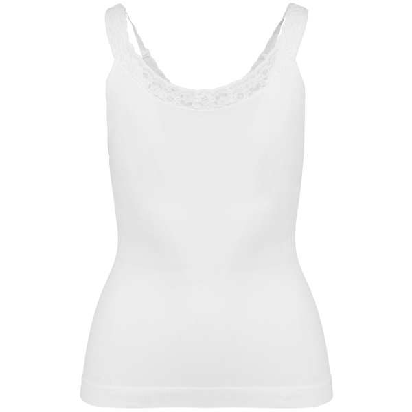 Débardeur écoresponsable sans couture avec dentelle White XL/XXL Débardeur écoresponsable sans couture avec dentelle White XL/XXL