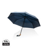 20.5" Impact AWARE™ RPET 190T pongee bamboe miniparaplu, donkerblauw