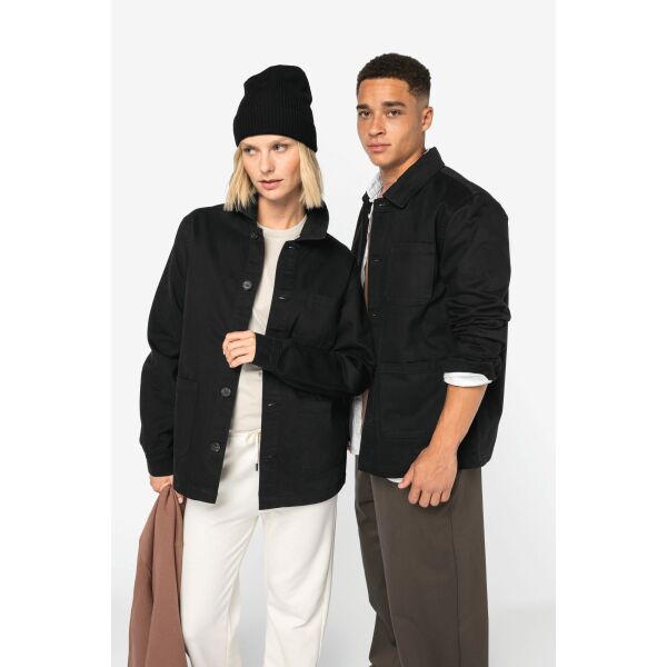 Gewaschene nachhaltige Unisex-Workerjacke Washed black XS Gewaschene nachhaltige Unisex-Workerjacke Washed black XS