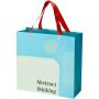 Smartfold papieren tas van 210 g/m² met lintgrepen en een glanzende laminaatlaag - 31 x 12 x 31 cm - Rood