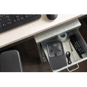 Aervina RCS rplastic herlaadbare bureauventilator, zwart