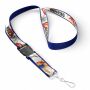 Afneembare polyester keycord met gesublimeerde satijnen overlay