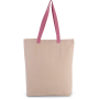 Shopper met plooi en contrasterend hengsel Natural / Dark Pink One Size