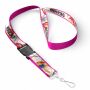 Afneembare polyester keycord met gesublimeerde satijnen overlay