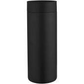 Illuminate 650 ml RCS gerecyclede dubbelwandige roestvrijstalen waterfles met 3-delige dekselset - Zwart