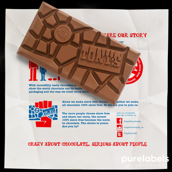 Paasgeschenk Tony's Chocolonely paasreep met wenskaart en verzendverpakking | Wenskaart blij ei Paasgeschenk Tony's Chocolonely paasreep met wenskaart en verzendverpakking | Wenskaart blij ei