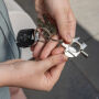 RCS gerecycled zinc alloy 3 in 1 sleutelhanger, zilver