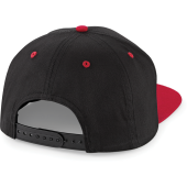 Tweekleurige 5-panel snapbackpet Black / Classic Red One Size