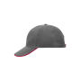 6 Panel Double Sandwich Cap dark grey/red/white one size