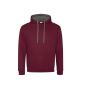 VARSITY HOODIE, BURGUNDY/CHARCOAL, XL, JUST HOODS