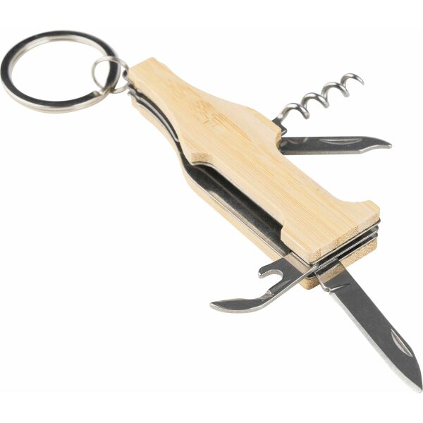 Bamboe multitool-sleutelhanger Inaya bruin Bamboe multitool-sleutelhanger Inaya bruin