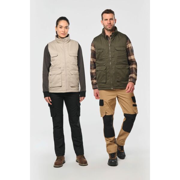 Gewatteerde uniseks bodywarmer van polykatoen multizakken Forest Green XS Gewatteerde uniseks bodywarmer van polykatoen multizakken Forest Green XS
