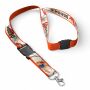 Afneembare polyester keycord met gesublimeerde satijnen overlay