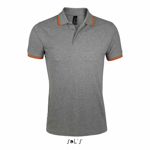 PASADENA MEN - PASADENA MEN POLO 200 - XXL - Melange Grey/Orange PASADENA MEN - PASADENA MEN POLO 200 - XXL - Melange Grey/Orange