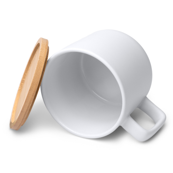 MOLOK Mok van keramiek met bamboe deksel 350 ml MOLOK Mok van keramiek met bamboe deksel 350 ml