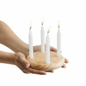 4-CHRISTMAS - Kleine houten adventskrans bruin, wit 4-CHRISTMAS - Kleine houten adventskrans bruin, wit