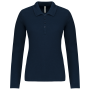 Piqué-damespolo lange mouwen Navy M Piqué-damespolo lange mouwen Navy M
