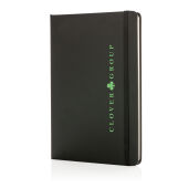A5 standaard hardcover PU notitieboek, zwart