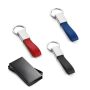 WATOH. Ronde sleutelhanger in metaal en PU